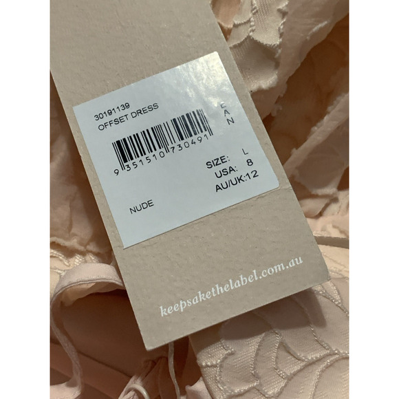 KEEPSAKE THE LABEL Dress SZ 8 Offset Fit & Flare Embroidered Ruffle Dress NWT - Picture 4 of 13